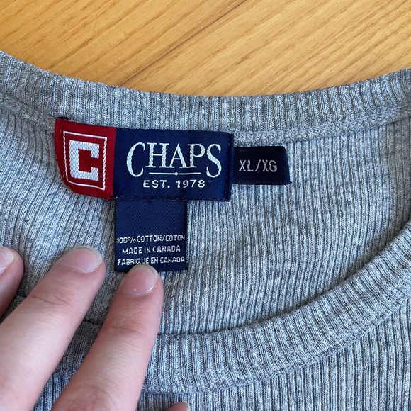 Vtg Chaps Ralph Lauren Ribbed Tee - Picture 2 of 7